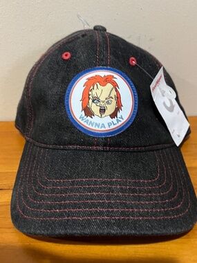 NWT Ripple Junction Chucky "Wanna Play" Baseball Denim Hat Cap "Childs Play"